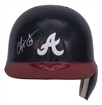 2010 Chipper Jones Game Used, Photo Matched & Signed Atlanta Braves Batting Helmet Matched To 2 Games (8/4/10 & 8/6/10) Including Career Home Run 436 (Resolution Photomatching & JSA)
